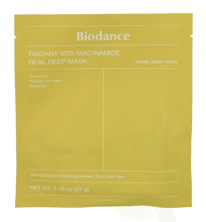 Biodance Radiant Vita Niacinamide Face Mask 34 g i gruppen HELSE OG SKJØNNHET / Hudpleie / Ansikt hos TP E-commerce Nordic AB (D39712)