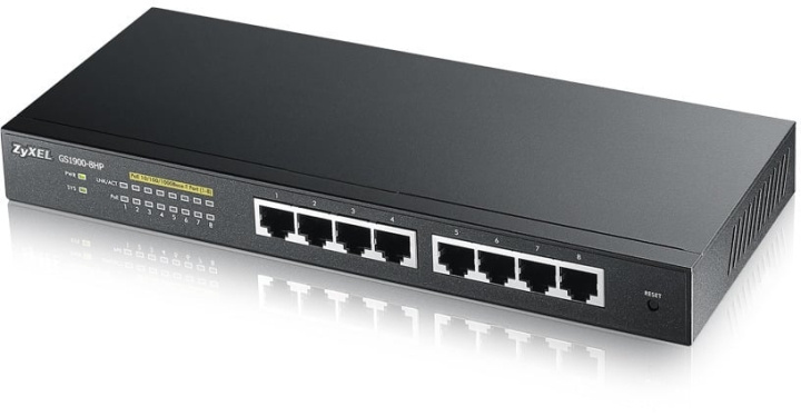 ZyXEL GS1900-8HPv2 – 8-porters switch i gruppen Datautstyr / Nettverk / Switcher hos TP E-commerce Nordic AB (D39735)