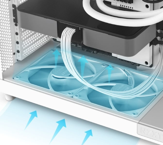 NZXT H6 Flow ATX-kabinett med panoramavindu, svart I utformingen i gruppen Datautstyr / PC-Komponenter / Chassis hos TP E-commerce Nordic AB (D39888)