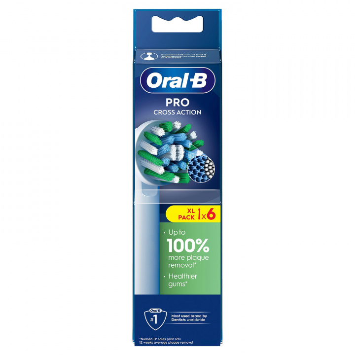 Oral B Borsthuvud CrossAction 6st i gruppen HELSE OG SKJØNNHET / Munnpleie / Elektriske tannbørster tilbehør hos TP E-commerce Nordic AB (D40690)