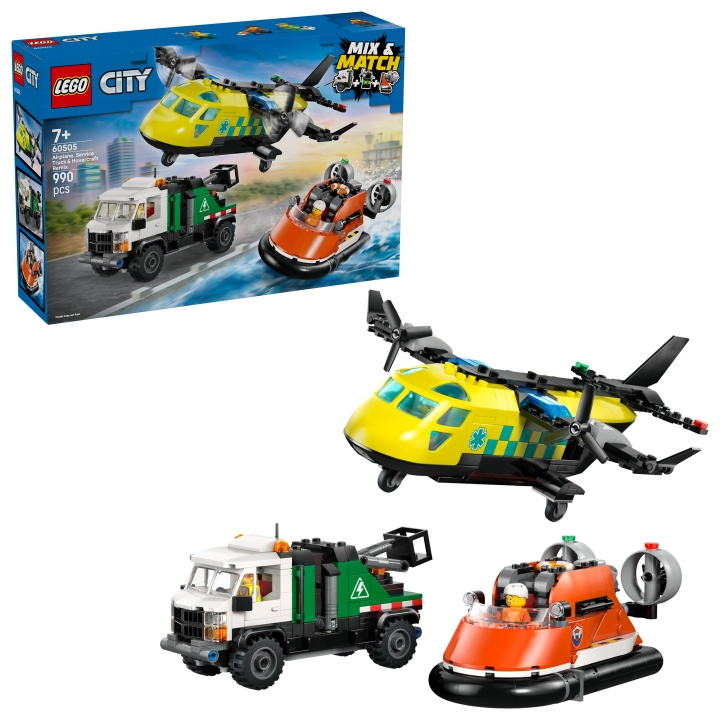 LEGO LEGO City – Fly, servicebil og luftputefartøy Remix (60505) i gruppen LEKER, BARN OG BABY / Leker / Byggeleker / Lego hos TP E-commerce Nordic AB (D40765)