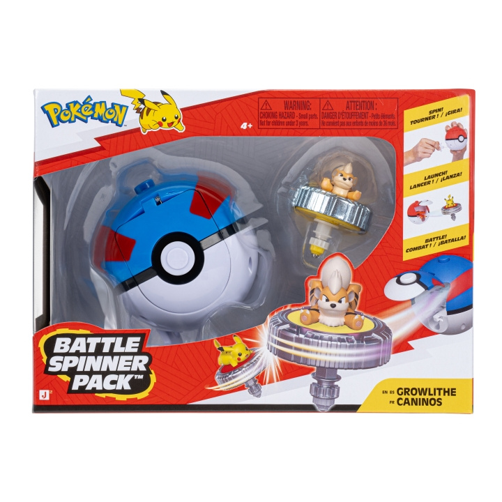 Pokémon Battle Spinner Growlithe med Great Ball (PKW4937) i gruppen LEKER, BARN OG BABY / Leker / Figurer, miniatyrer og tilbehør hos TP E-commerce Nordic AB (D40884)