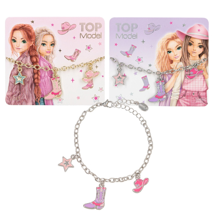 TOPModel Armbånd med charms – Cowgirl – Justerbar lengde 18 cm + 5 cm forlengelse (413847) i gruppen LEKER, BARN OG BABY / Leker / Håndtverk hos TP E-commerce Nordic AB (D41189)