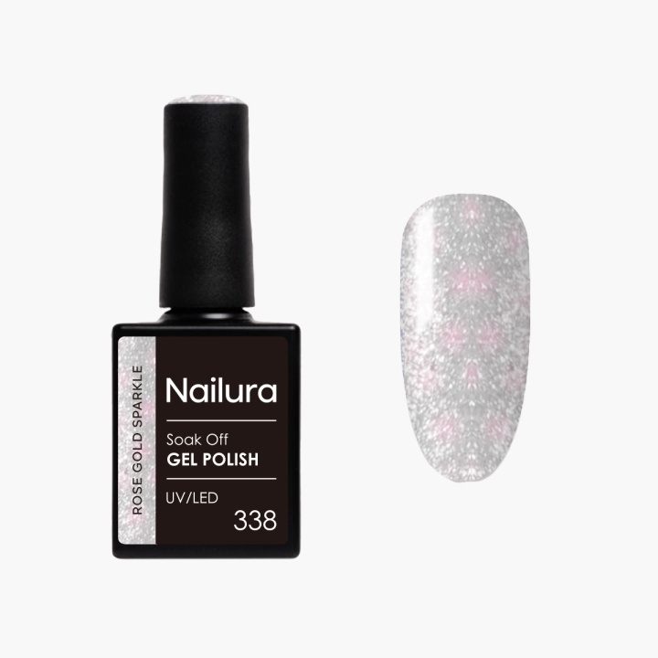 Nailura Gelpolish 338 – Rose Gold Sparkle – 10 ml i gruppen HELSE OG SKJØNNHET / Manikyr/pedikyr / Neglelakk hos TP E-commerce Nordic AB (D41261)