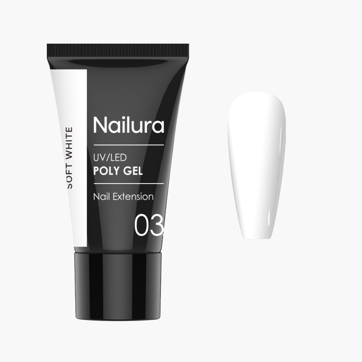 Nailura Poly Gel 3 – Soft White – 30 ml i gruppen HELSE OG SKJØNNHET / Manikyr/pedikyr / Neglelakk hos TP E-commerce Nordic AB (D41313)