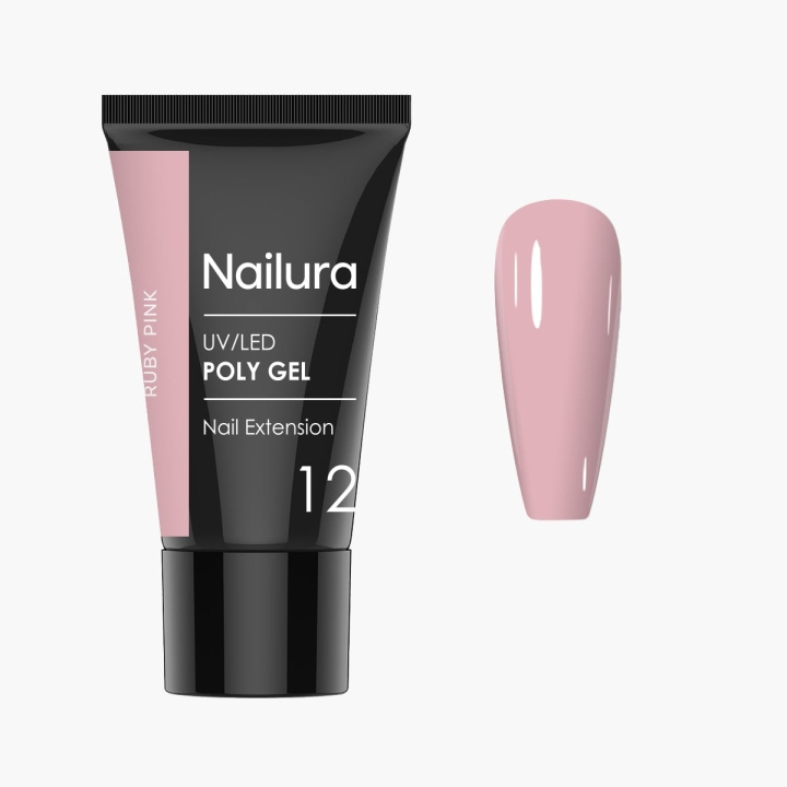 Nailura Poly Gel 12 – Ruby Pink – 30 ml i gruppen HELSE OG SKJØNNHET / Manikyr/pedikyr / Neglelakk hos TP E-commerce Nordic AB (D41321)
