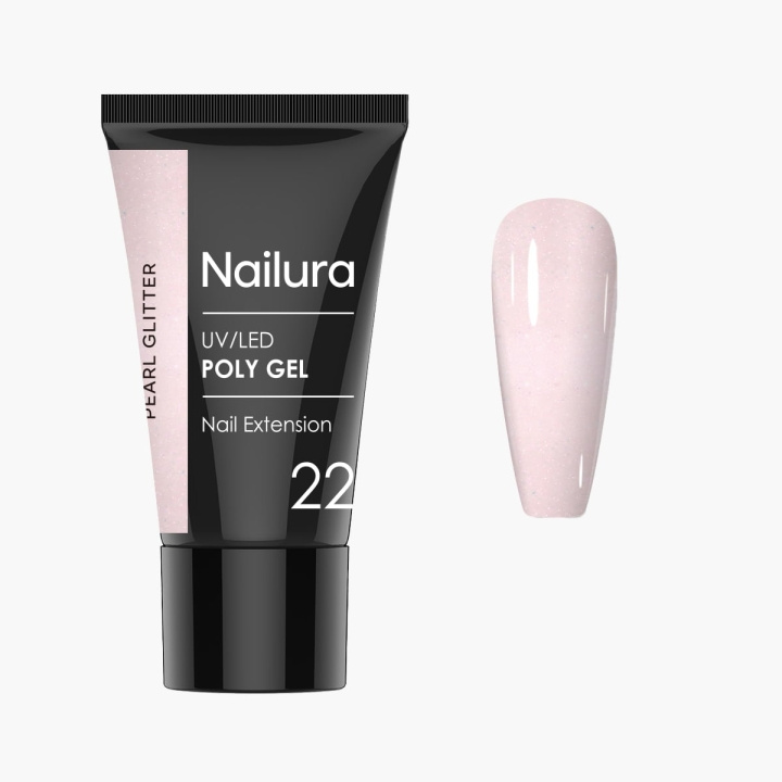 Nailura Poly Gel 22 – Pearl Glitter – Lys, perlemorsaktig nude – 30 ml i gruppen HELSE OG SKJØNNHET / Manikyr/pedikyr / Neglelakk hos TP E-commerce Nordic AB (D41329)