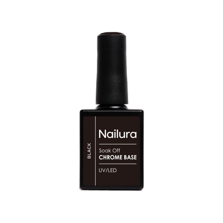 Nailura Chrome Base Black Gel – Svart – 10 ml i gruppen HELSE OG SKJØNNHET / Manikyr/pedikyr / Neglesett hos TP E-commerce Nordic AB (D41333)