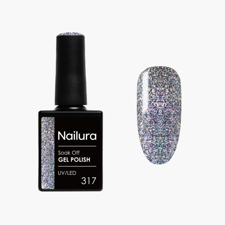 Nailura Gelpolish 317 – Silver Sparkle – 10 ml i gruppen HELSE OG SKJØNNHET / Manikyr/pedikyr / Neglelakk hos TP E-commerce Nordic AB (D41563)