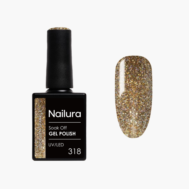Nailura Gelpolish 318 – Golden Sparkle – 10 ml i gruppen HELSE OG SKJØNNHET / Manikyr/pedikyr / Neglelakk hos TP E-commerce Nordic AB (D41564)