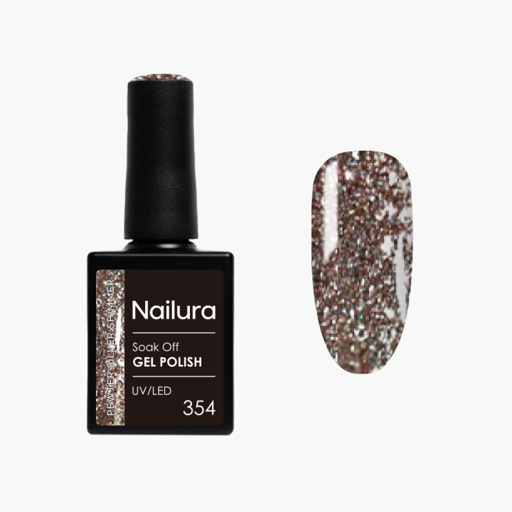 Nailura Gel Polish 354 – Pewter Silver Shimmer – 10 ml i gruppen HELSE OG SKJØNNHET / Manikyr/pedikyr / Neglelakk hos TP E-commerce Nordic AB (D41587)