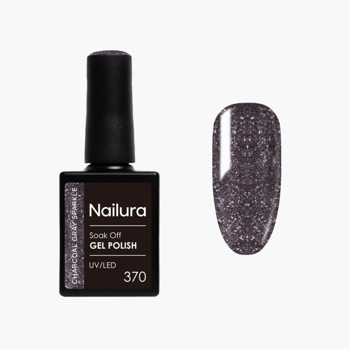 Nailura Gelpolish 370 – Charcoal Gray Sparkle – 10 ml i gruppen HELSE OG SKJØNNHET / Manikyr/pedikyr / Neglelakk hos TP E-commerce Nordic AB (D41596)