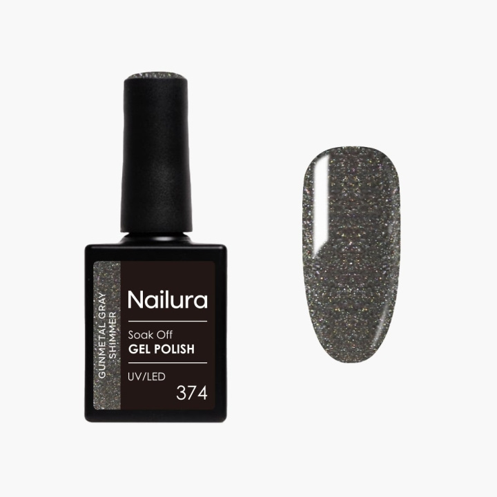 Nailura Gelpolish 374 – Gunmetal Gray Shimmer – 10 ml i gruppen HELSE OG SKJØNNHET / Manikyr/pedikyr / Neglelakk hos TP E-commerce Nordic AB (D41600)
