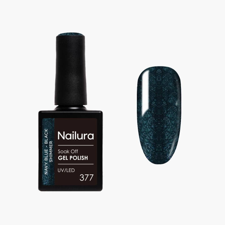 Nailura Gelpolish 377 – Marineblå/svart glans – 10 ml i gruppen HELSE OG SKJØNNHET / Manikyr/pedikyr / Neglelakk hos TP E-commerce Nordic AB (D41601)
