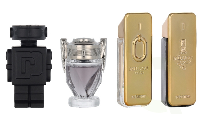 Paco Rabanne Miniatures Set 20 ml 1 Million Edt Spray 5ml/1 Million Elixir Parfum 5ml/Invictus Edt Spra 5ml/Phantom Edt Spra 5ml i gruppen HELSE OG SKJØNNHET / Duft og parfyme / Parfyme / Parfymebokser hos TP E-commerce Nordic AB (D41669)