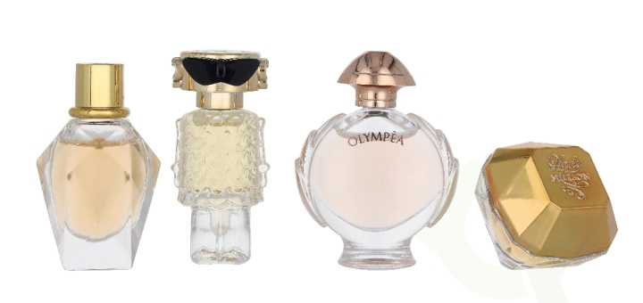 Paco Rabanne Miniatures Set 20 ml EDP - Lady Million 5ml/Olympea 6ml/Fame 4ml/Million Gold For Her 5ml i gruppen HELSE OG SKJØNNHET / Duft og parfyme / Parfyme / Parfymebokser hos TP E-commerce Nordic AB (D41672)