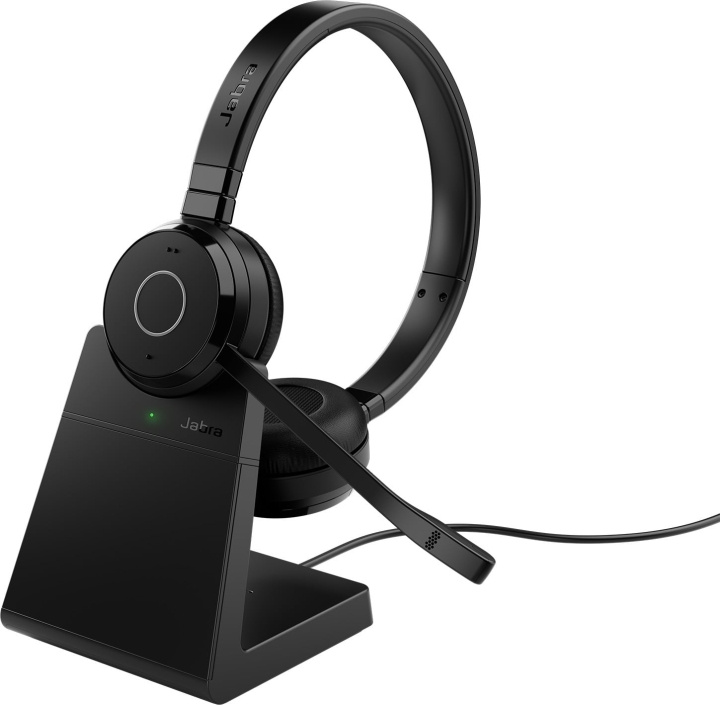 Jabra Evolve 65 TE Bluetooth-hodetelefon med mikrofon og ladestasjon, MS, USB-A, i gruppen Datautstyr / Datamaskin Tilbehør / Headset hos TP E-commerce Nordic AB (D41761)