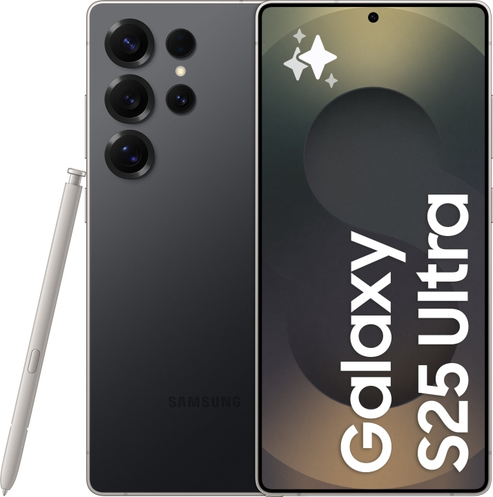 Samsung Galaxy S25 Ultra 5G-telefon, 256/12 GB, Titanium Black i gruppen SMARTTELEFON & NETTBRETT / Mobiltelefoner & smartphones hos TP E-commerce Nordic AB (D41802)