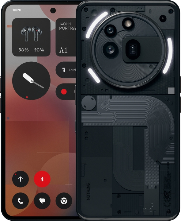Nothing Phone (3a) Pro-telefon, 256/12 GB, svart i gruppen SMARTTELEFON & NETTBRETT / Mobiltelefoner & smartphones hos TP E-commerce Nordic AB (D41870)