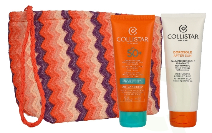Collistar Sun Giftset 200 ml Sunscreen Active Protection Spf50+ 100ml/Aftersun Conditioner 100ml/Pouch i gruppen HELSE OG SKJØNNHET / Hudpleie / Soling / Solkrem hos TP E-commerce Nordic AB (D41942)