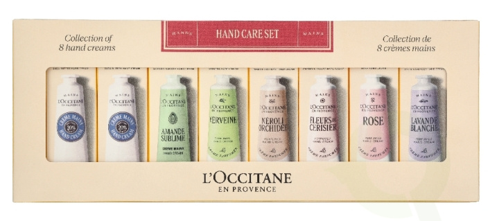 L\'Occitane Hand Care Set 240 ml 8x30ml - Hand Cream - 2x Karite/Rose/Fleurs De Cerisier/Lavande Blanche/Néroli Orchidee/Amande Sublime/Verveine i gruppen HELSE OG SKJØNNHET / Manikyr/pedikyr / Håndkrem hos TP E-commerce Nordic AB (D41947)