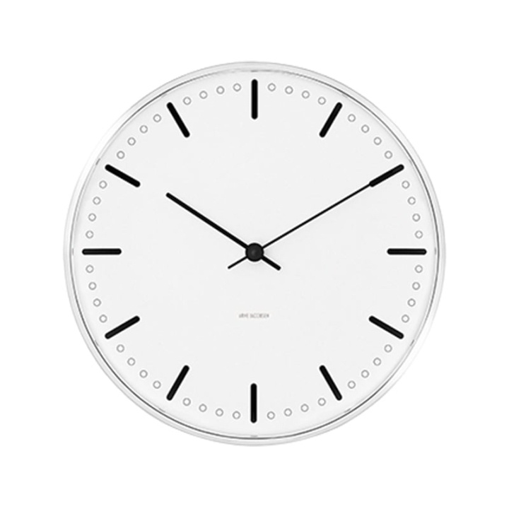 Arne Jacobsen Clocks Arne Jacobsen – Rådhus-veggklokke – Ø16,5 cm – Hvit i gruppen HJEM, HUS OG HAGE / Klokker & Teller / Veggklokkene hos TP E-commerce Nordic AB (D42301)