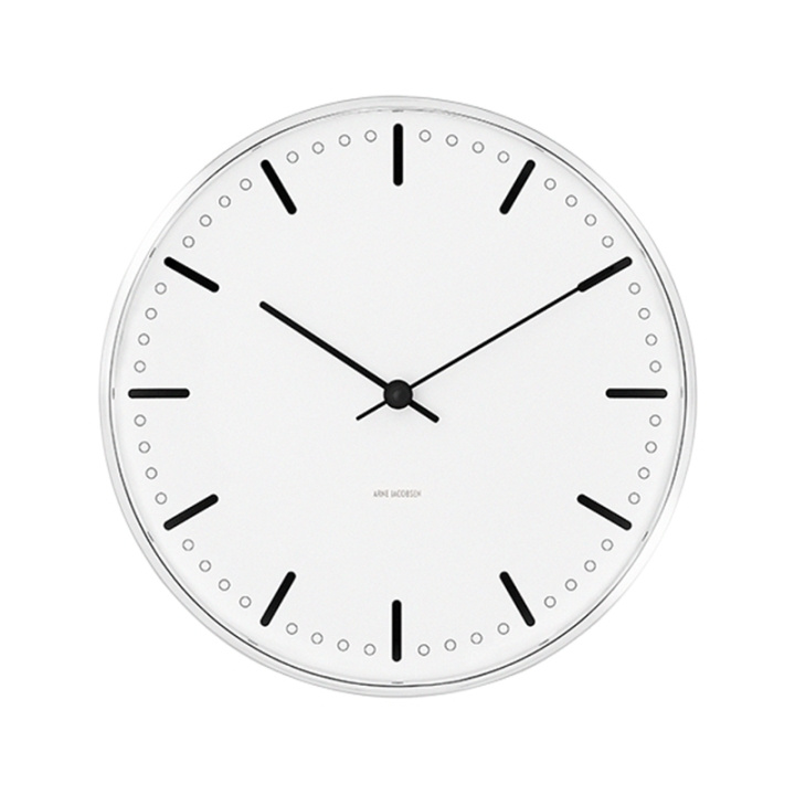 Arne Jacobsen Clocks Arne Jacobsen – City Hall veggklokke – Ø21 cm – Hvit i gruppen HJEM, HUS OG HAGE / Klokker & Teller / Veggklokkene hos TP E-commerce Nordic AB (D42304)