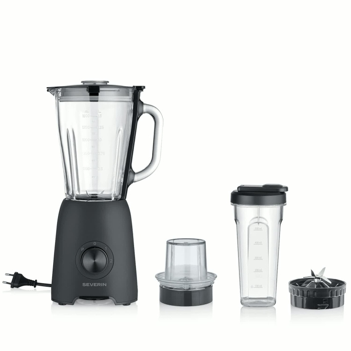 Severin Blender Glaskanna 1,5 liter 3 in 1 SM 3724 600W i gruppen HJEM, HUS OG HAGE / Husholdningsapparater / Matprosessorer og kjøkkenassistenter / Miksere og blendere hos TP E-commerce Nordic AB (D42745)