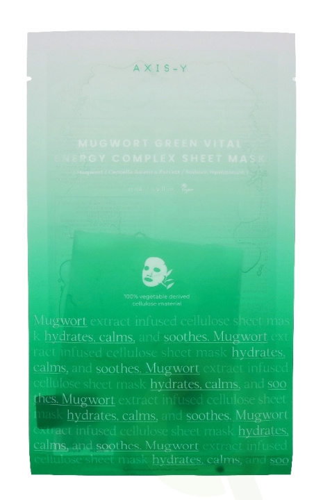 AXIS-Y Mugwort Green Vital Engery Complex Sheet Mask 27 ml i gruppen HELSE OG SKJØNNHET / Hudpleie / Ansikt / Masker hos TP E-commerce Nordic AB (D42907)