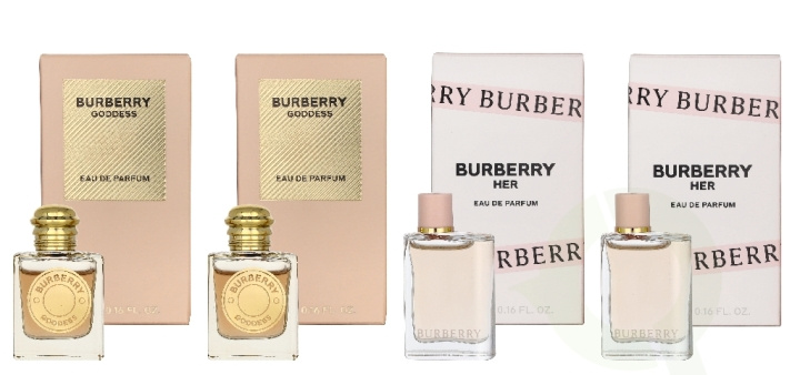 Burberry Ladies Miniatures Set 20 ml 2x5ml - Edp Spray - 2x Her/2x Goddess i gruppen HELSE OG SKJØNNHET / Duft og parfyme / Parfyme / Parfyme for henne hos TP E-commerce Nordic AB (D43040)