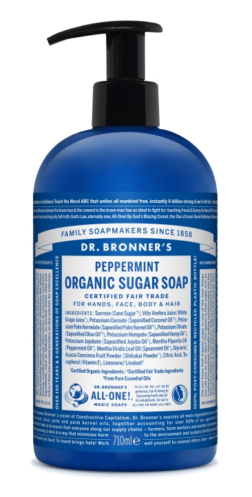 Dr. Bronner\'s Dr. Bronner\'s - Organic Sugar Soap Peppermint 710 ml i gruppen HELSE OG SKJØNNHET / Hudpleie / Kroppspleie / Duftsåpe hos TP E-commerce Nordic AB (D43101)