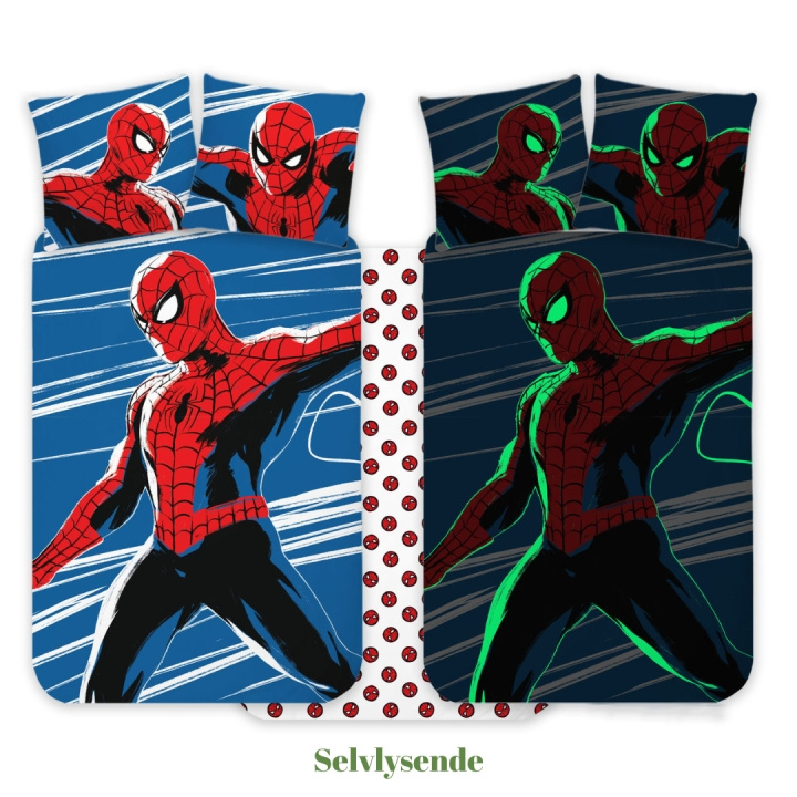 BrandMac Sengetøy – Juniorstørrelse 100 x 140 cm – Spiderman 1053 Glow (1029355) i gruppen LEKER, BARN OG BABY / Barnetekstiler / Sengetøy hos TP E-commerce Nordic AB (D43227)