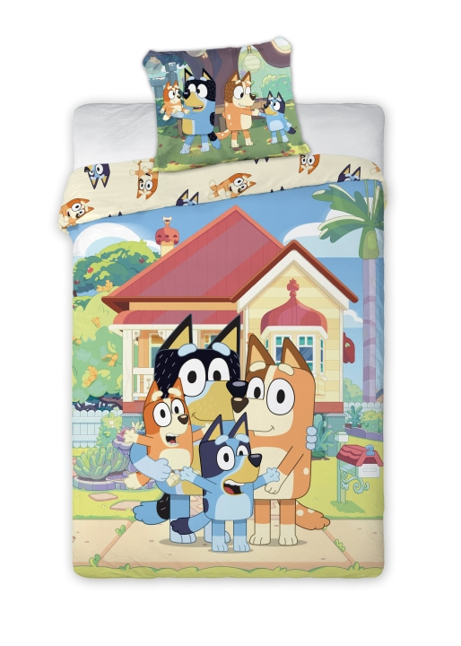 BrandMac Sengetøy – Juniorstørrelse 100 x 140 cm – Bluey-familien (1029599) i gruppen LEKER, BARN OG BABY / Barnetekstiler / Sengetøy hos TP E-commerce Nordic AB (D43339)