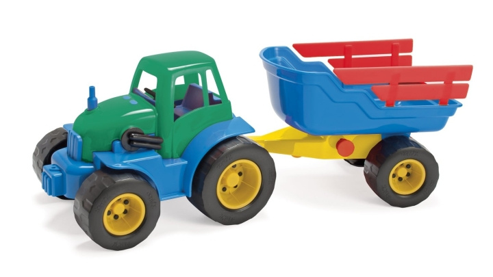 Dantoy Classic Recycled traktor med tilhenger (1435) i gruppen LEKER, BARN OG BABY / Leker / Lekebiler hos TP E-commerce Nordic AB (D43371)