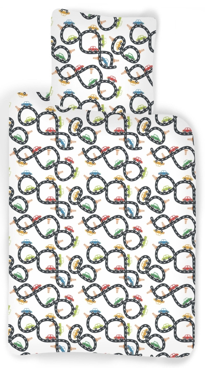 BrandMac Sengetøy – Juniorstørrelse 100 x 140 cm – Bilrace (1000431) i gruppen LEKER, BARN OG BABY / Barnetekstiler / Sengetøy hos TP E-commerce Nordic AB (D43522)