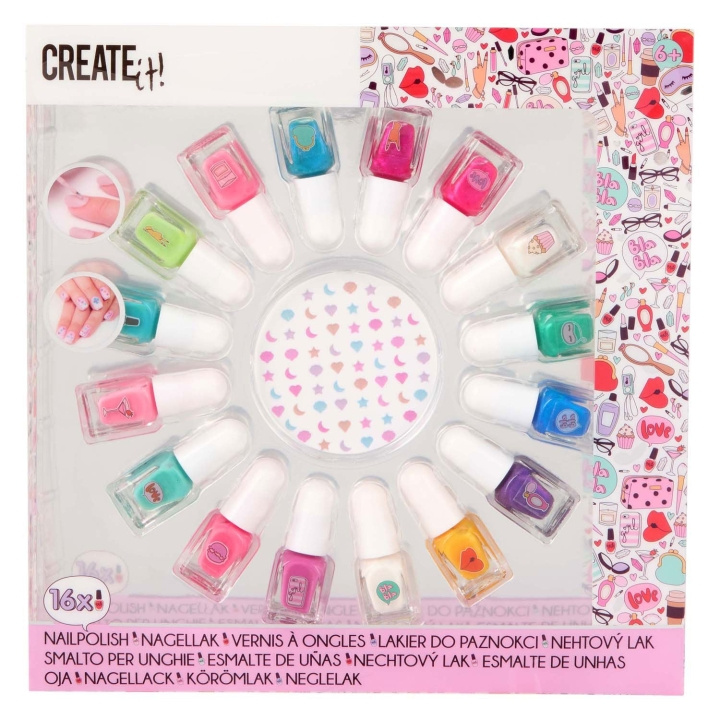 CREATE it! Neglelakksett «Mermaid» – 16 flasker (84515BV1) i gruppen LEKER, BARN OG BABY / Leker / Lite hjem & rollespill hos TP E-commerce Nordic AB (D43540)