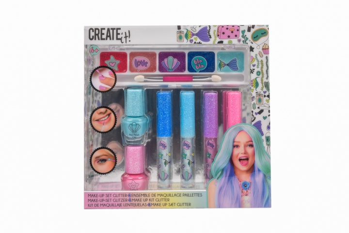 CREATE it! Sminkesett Glitter Mermaid, 7 deler (84141V2) i gruppen LEKER, BARN OG BABY / Leker / Lite hjem & rollespill hos TP E-commerce Nordic AB (D43541)