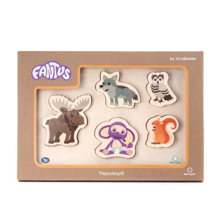 DR Fantus – Trepuslespill, 5 deler, skogsdyr (62-112070) i gruppen LEKER, BARN OG BABY / Leker / Barnas puslespill hos TP E-commerce Nordic AB (D43615)