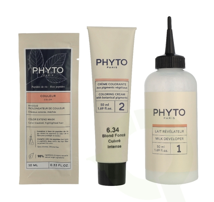 Phyto Phytocolor Permanent Color 110 ml #6.34 Intense Dark Copper Blonde i gruppen HELSE OG SKJØNNHET / Hår & styling / Hårpleie / Hårfarge hos TP E-commerce Nordic AB (D43801)