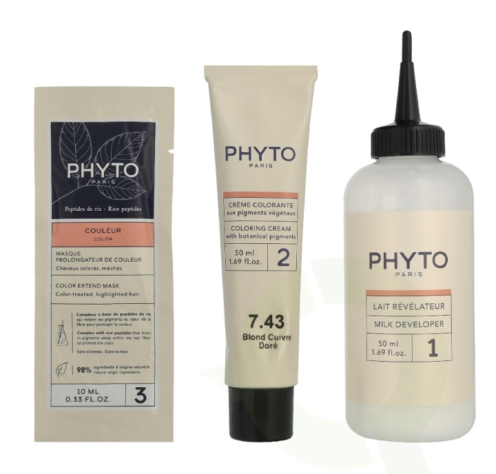 Phyto Phytocolor Permanent Color 110 ml #7.43 Golden Copper Blonde i gruppen HELSE OG SKJØNNHET / Hår & styling / Hårpleie / Hårfarge hos TP E-commerce Nordic AB (D43802)