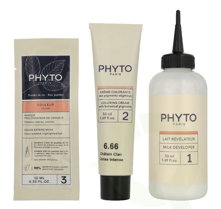 Phyto Phytocolor Permanent Color 110 ml #6.66 Intense Cherry Red Brown i gruppen HELSE OG SKJØNNHET / Hår & styling / Hårpleie / Hårfarge hos TP E-commerce Nordic AB (D43803)