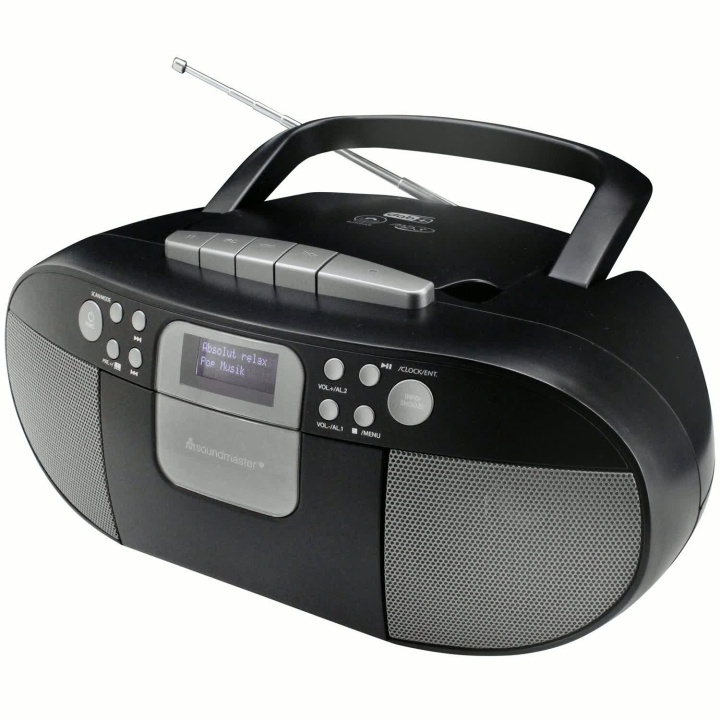 Soundmaster Boombox CD/MP3 DAB+/FM-radio Kassett USB SCD7800SW Svart/Grå i gruppen Elektronikk / Lyd & Bilde / Hjemmekino, HiFi og bærbar / Bærbar musikkspiller / CD-Spillere hos TP E-commerce Nordic AB (D44032)
