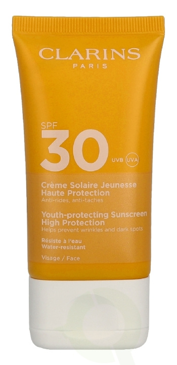 Clarins Youth-Protecting Sunscreen SPF30 50 ml i gruppen HELSE OG SKJØNNHET / Hudpleie / Soling / Solkrem hos TP E-commerce Nordic AB (D44115)