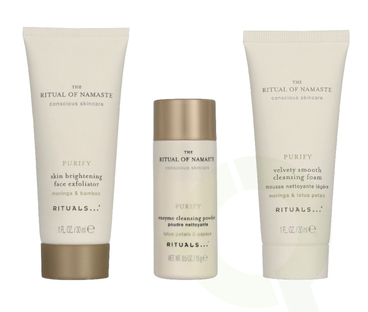 Rituals Namaste Set 75 ml Skin Brightening Face Exfoliator 30ml/Velvety Smooth Cleansing Foam 30ml/Enzyme Cleansing Powder 15gr i gruppen HELSE OG SKJØNNHET / Hudpleie / Ansikt hos TP E-commerce Nordic AB (D44121)