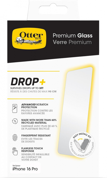 Otterbox Glass Iphone 16 Pro Max - Clear - Propack i gruppen SMARTTELEFON & NETTBRETT / Mobilbeskyttelse / Samsung hos TP E-commerce Nordic AB (D44546)