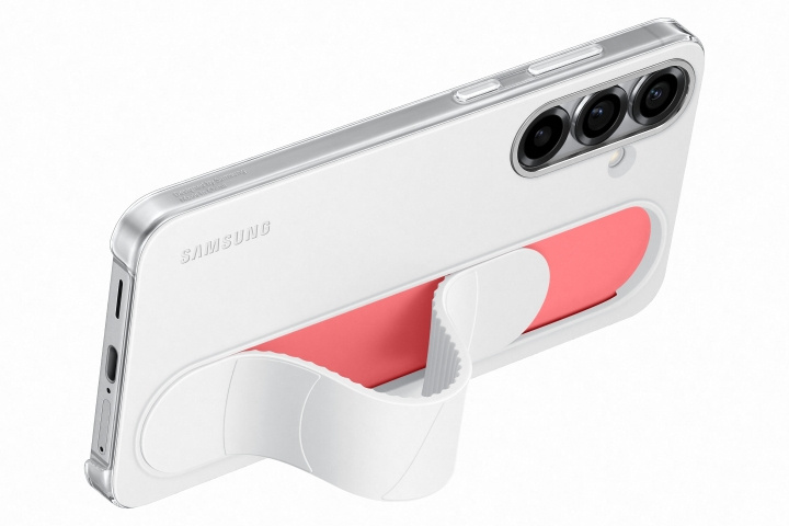 Samsung Galaxy S25+ Standing Grip Case - White i gruppen SMARTTELEFON & NETTBRETT / Mobilbeskyttelse / Samsung hos TP E-commerce Nordic AB (D44872)
