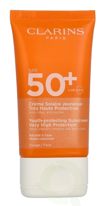 Clarins Youth-Protecting Sunscreen SPF50 50 ml i gruppen HELSE OG SKJØNNHET / Hudpleie / Soling / Solkrem hos TP E-commerce Nordic AB (D45024)