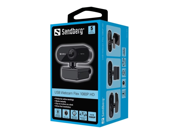 Sandberg USB Webcam 1080p Flex i gruppen Datautstyr / Datamaskin Tilbehør / Webkamera hos TP E-commerce Nordic AB (D45368)