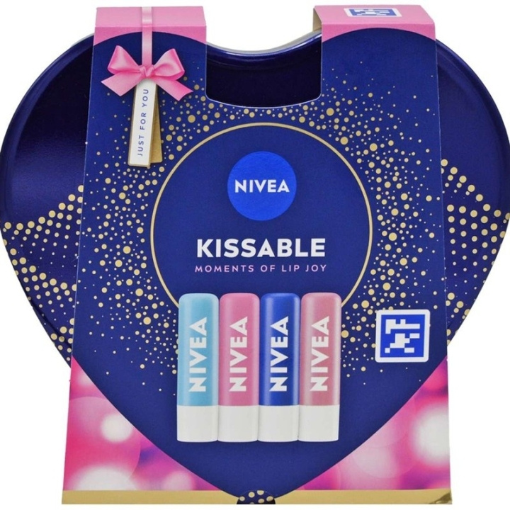 Nivea Giftset Nivea Kissable Moments Of Lip Joy 4pc i gruppen HELSE OG SKJØNNHET / Makeup / Lepper / Leppepomade hos TP E-commerce Nordic AB (D45437)