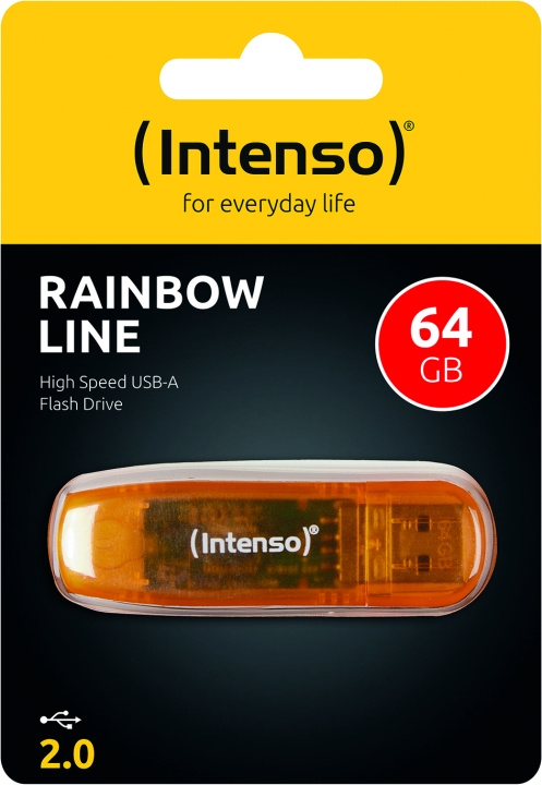 Intenso Rainbow Line 64GB Orange Intenso i gruppen Elektronikk / Lagringsmedia / USB-Pinner hos TP E-commerce Nordic AB (D45456)